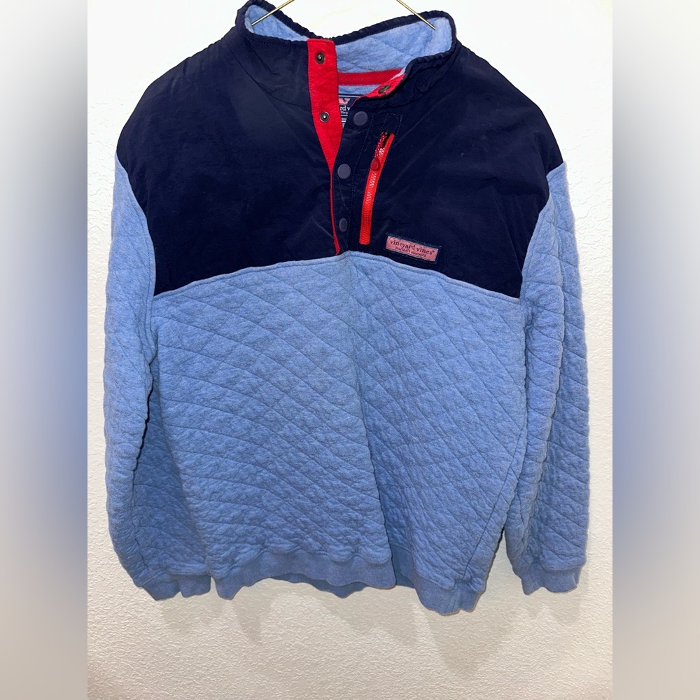 Vineyard Vines Blue and Red Zip Up Sweater